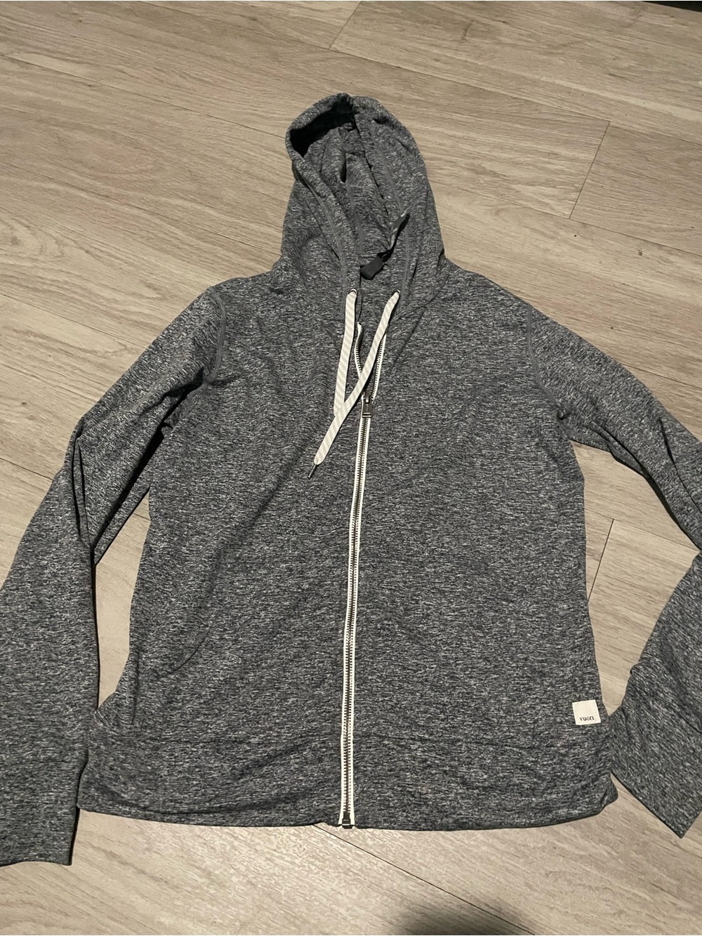 Vuori Women's Heather Gray Full-Zip Hoodie